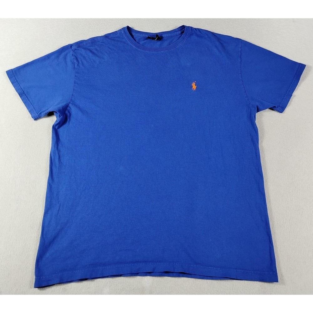 Vintage‎ Polo Ralph Lauren Shirt Mens Medium Blue Pony Logo Casual Crewneck 90s